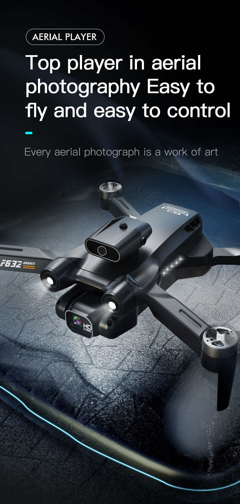 Multi-angle Shot Lf 632 Obstacle Avoidance Recognition Drone With Maximum Flight Time 13 Minutes Design Drone 3D Flip