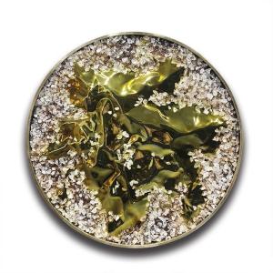 Quality Handmade Wall Arts Paintings Round Abstract 3D Metal Art Painting For Modern Home Decor wholesale