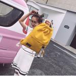 Korean drawstring, rucksack, women's bag, trend, mori ladies backpack, ribbon,