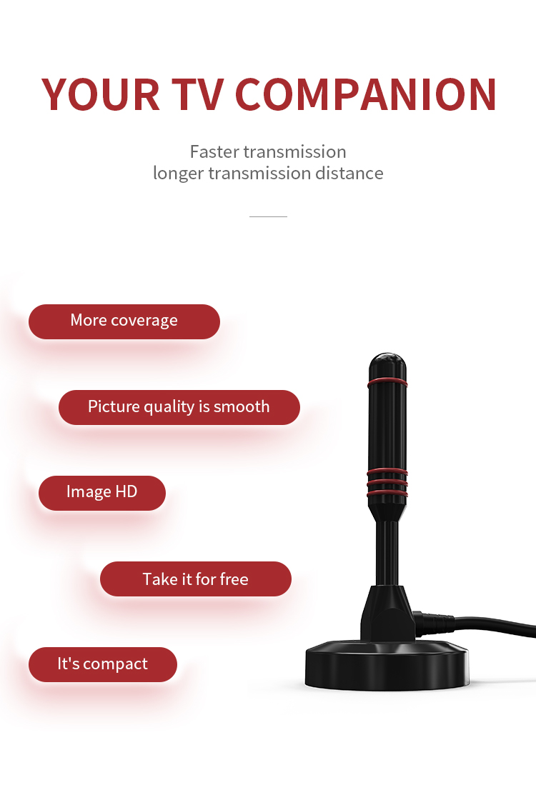 FTA HE Digital Free WiFi Round Directional TV Antenna with Enhanced Signal Strength