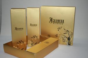 Quality Gold Art Paperboard Material Logo Hot Stamping Square Shape Luxurious Box for the Cosmetic Packing wholesale
