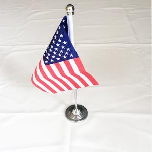 Quality 14x21cm Printed Small Desk Flags With Nylon Plastic Base wholesale