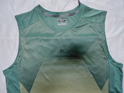 Green OEM Service Mens Cut Off Tank Tops 100%Polyester Knitting