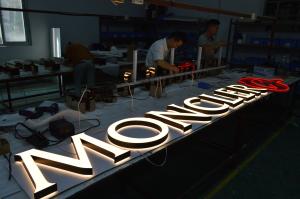 Quality Stainless Steel 3D LED Letter Signs IP65 Waterproof Front Back Lit Channel Letters wholesale