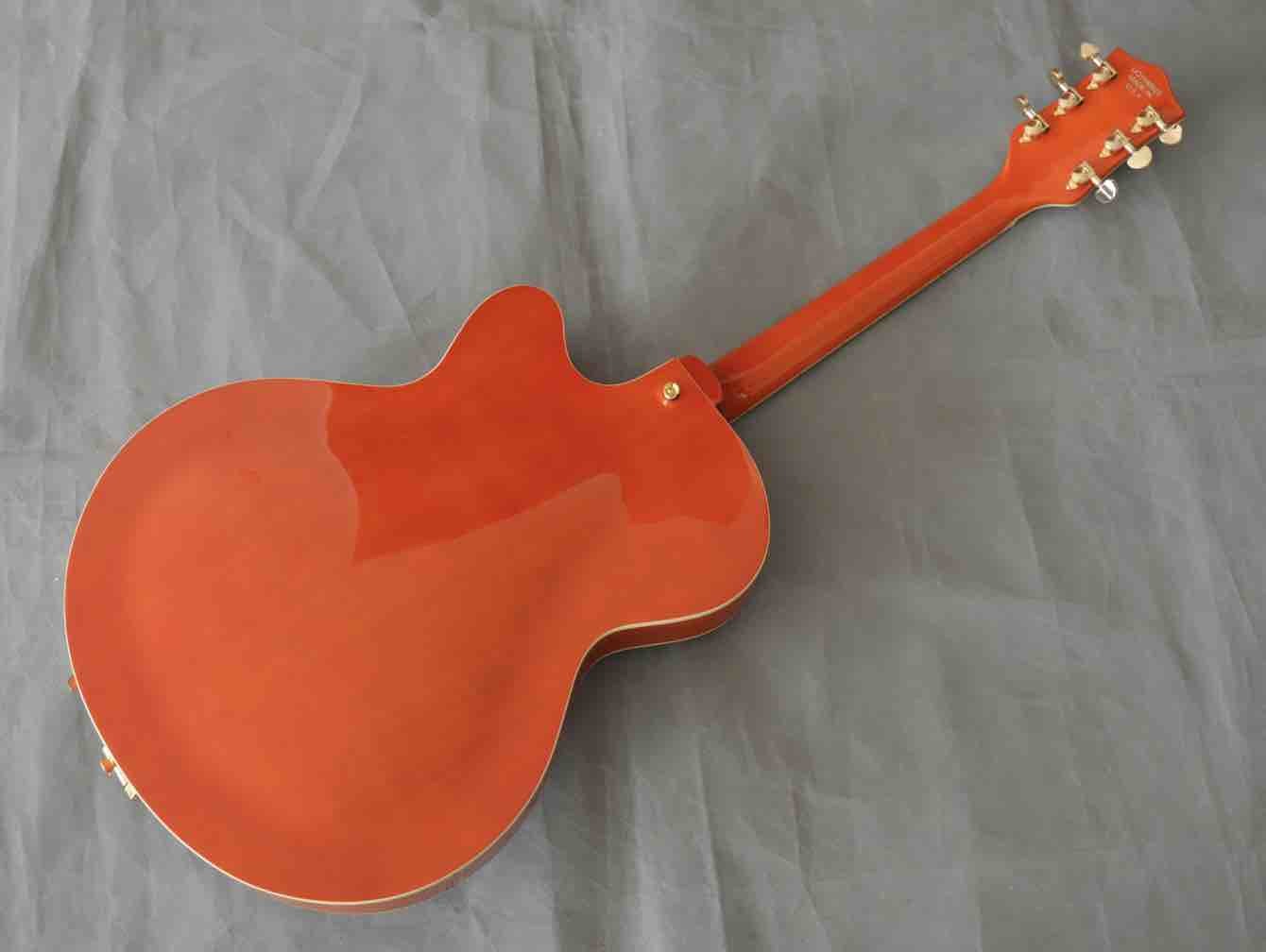 2019 New Orange Flame Maple Electric guitar Semi Hollow Body Jazz Electric Guitar with Golden Bigsby Tremolo