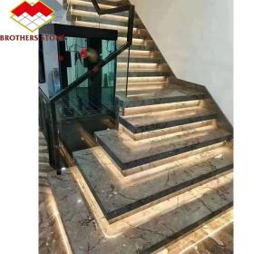 Quality Natural Stone Stairs in Modern European Style with Cut-to-Size Big Slab Polished Tiles wholesale