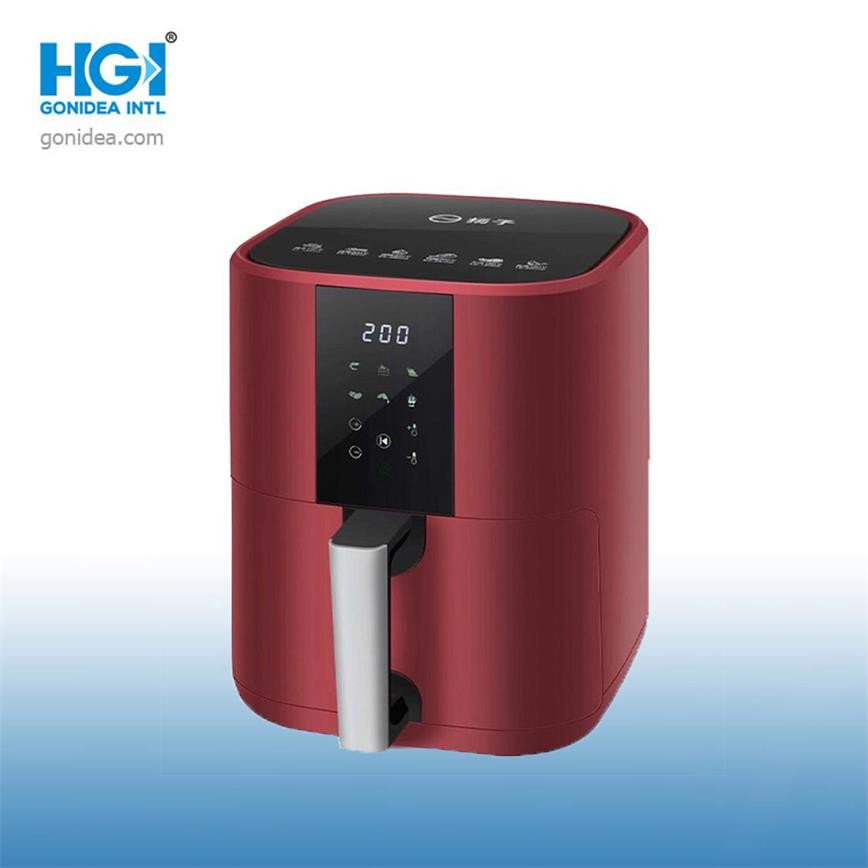 Red Digital Touch Screen Smart 5L Deep Air Fryer With Trivet