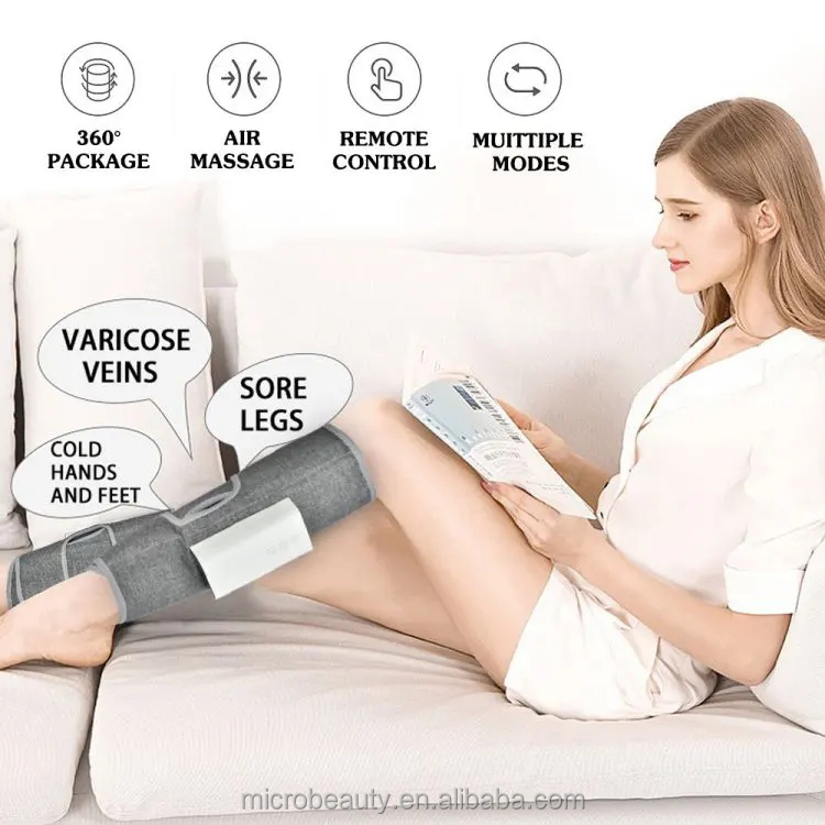 Wireless Air Compression Leg Massager Pressotherapy Electric Vibration Knee And Leg Massager