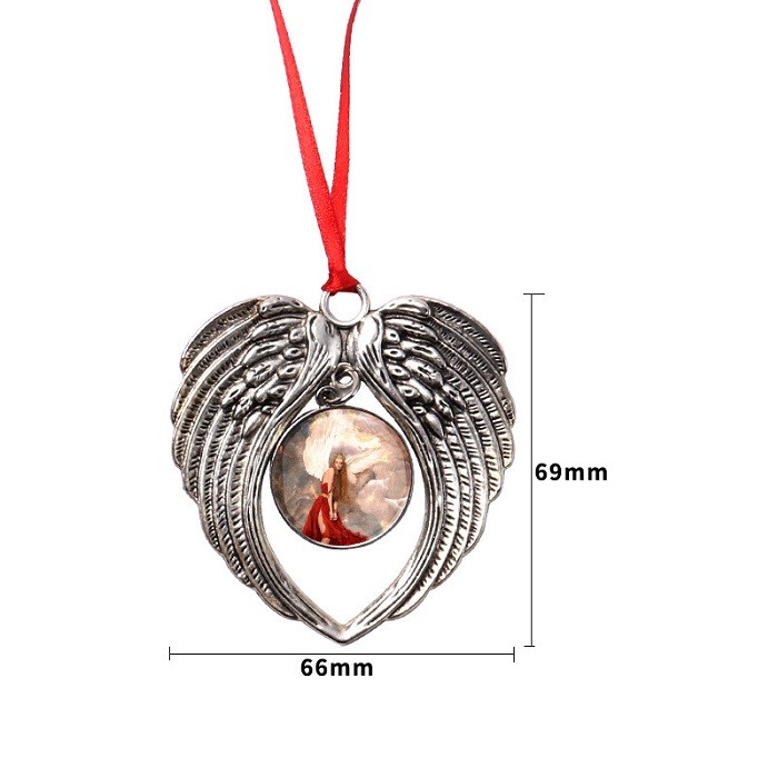 Sublimation Personalized Gift Metal Sublimation Angel Wing Pendant For Decor And Souvenirs