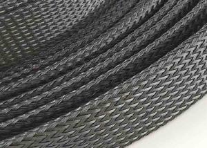Quality Customized PET Expandable Braided Sleeving , Black Color Flexible Cable Sleeve wholesale