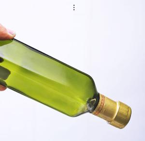 Quality 250ml 350ml 500ml Clear Round Glass Olive Oil Bottles with Glass Collar Material wholesale