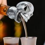 304 Stainless Steel Skull Wine Pourer Metal Wine Accessories For Halloween Gift