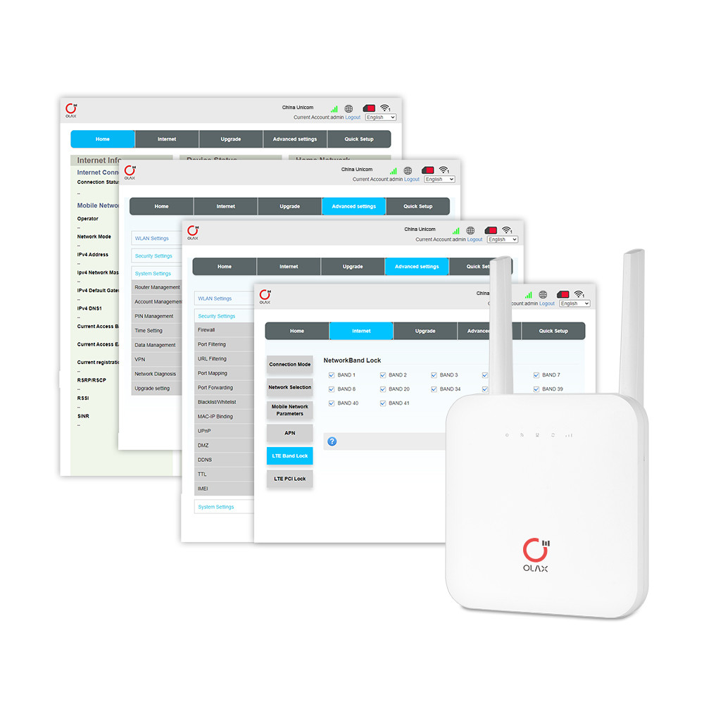 Industrial LTE 4G CPE Wireless Router SIM Card WAN/LAN Modem Support 32 Devices OLAX AX6 PRO