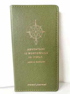 Quality Green PU Cover Custom Printed Notebooks , Flat Custom Blank Journals wholesale