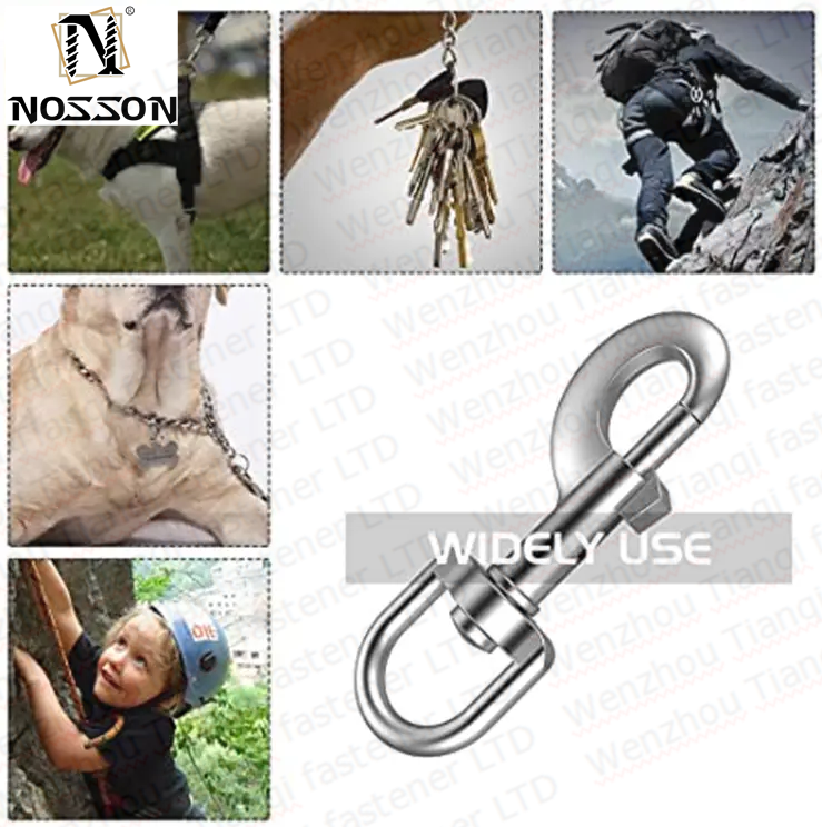 JIS Standard AISI304/316 Stainless Steel Bolt Snap Swivel Carabiner Hook for Dog Leash Webbing Diving m3 m4 m5 m6 m8 m10 m12 1/4 3/8 5/16