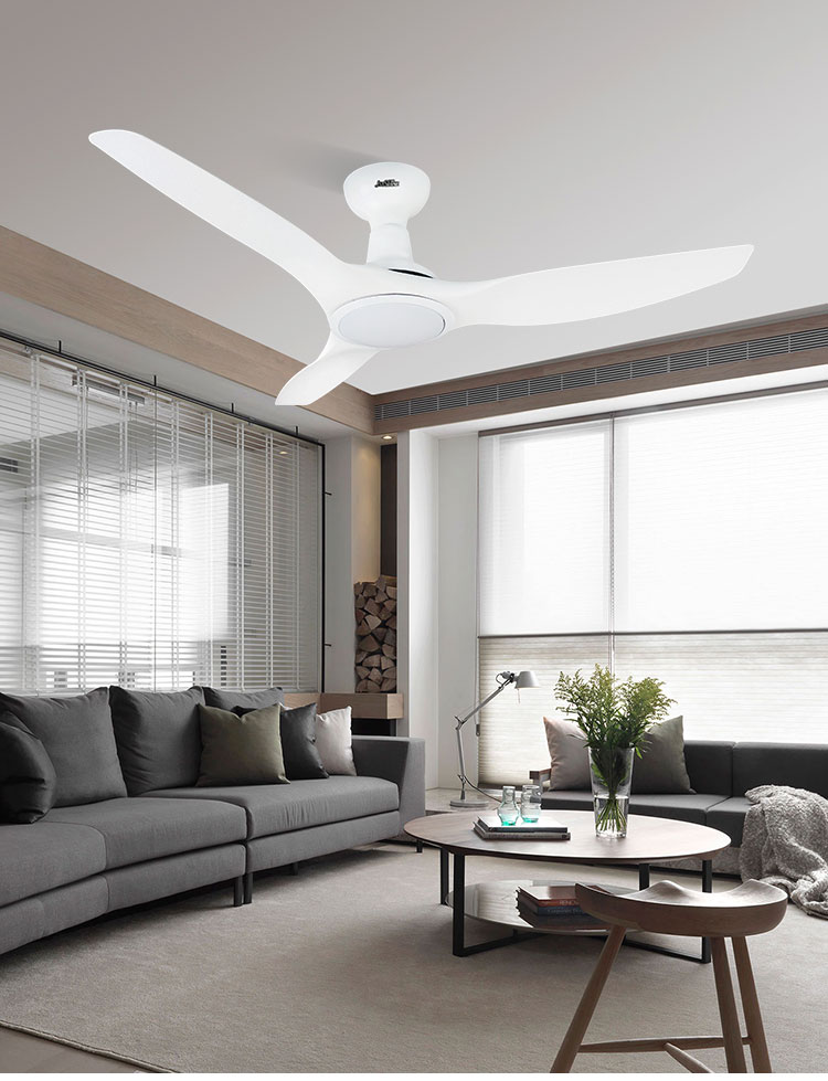 52 Inch DC Motor Energy-Saving Luxury White LED Light Ceiling Fan with Light 5 Speed