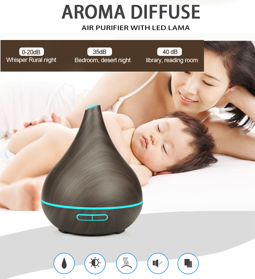 HOMEFISH 400ml Essential Oil Diffusers Wooden Aroma Diffuser OEM ODM