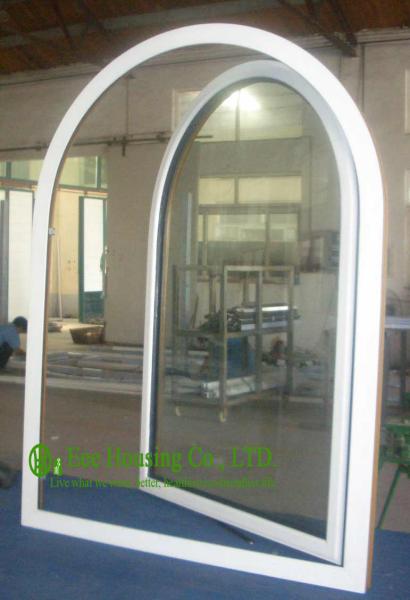 UPVC Windows For Residential Home, Double Glazed Arched Casement Window,