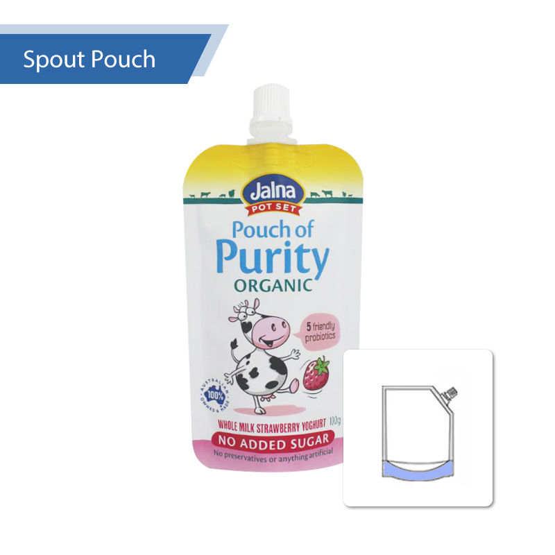 Aluminum Foil Standing Up Spout Pouch With Nozzle Spout Biodegradable Liquid Bag