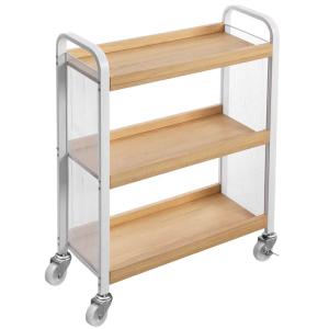 Quality White Color Trolley Cart, Narrow Serving Cart, Kitchen Trolley Cart, Small Rolling Cart, LRC66WN wholesale