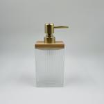 Glass Bathroom Set Luxury Square Shape Milky White Ribbed Vertical Stripe Glass