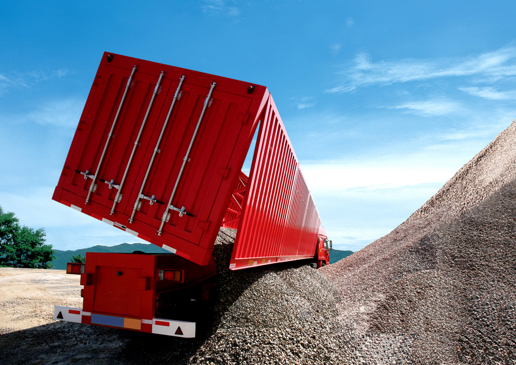 12000X2500X1500mm Tri-Axles Tipper/Side Dump Semi Trailer with HYVA Hydraulic Cylinder