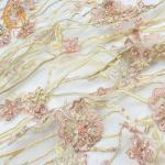 French 3D Applique Lace Fabric Decoration Embroidered Lace Material