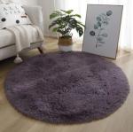 Pure Color Circled Silk Woollen Mixed Knitting Carpet Bedroom, Living Room