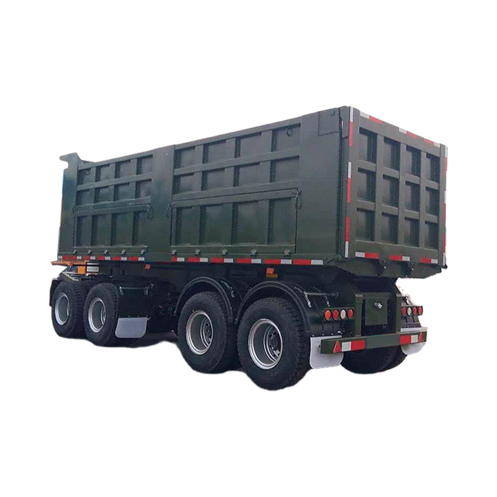 FUWA BPW Axle 27CBM Dump Draw Bar Trailer With 4 Axles Truck Performance