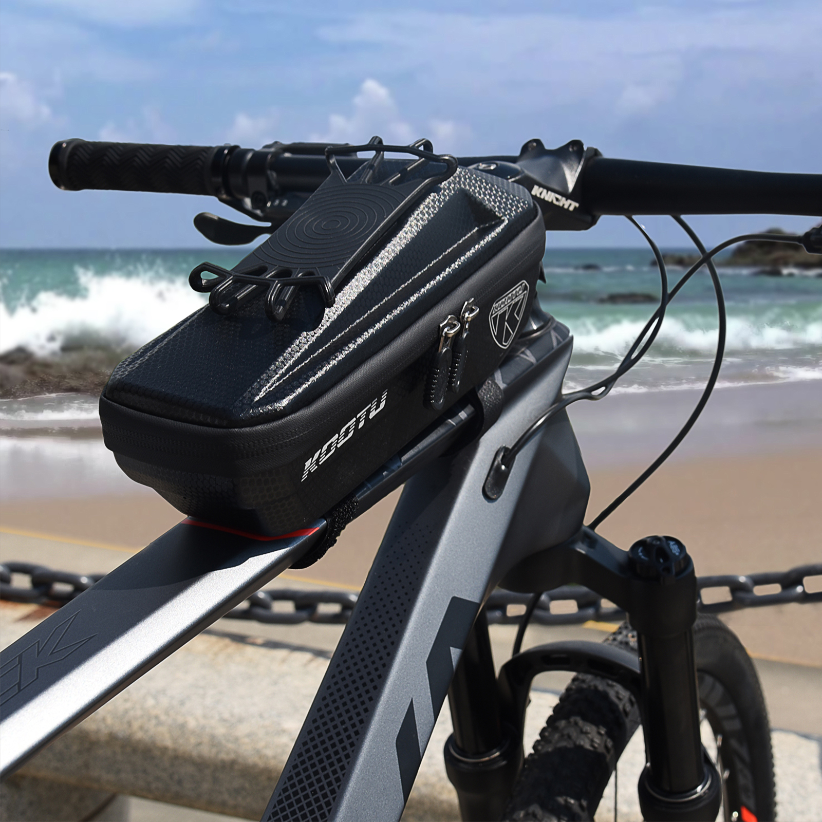 KOOTU Bike And Cycle Accessories , Rainproof Bicycle Top Tube Bag CE Certification