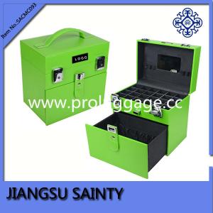 Quality Solid green pu nail polish organizer case wholesale