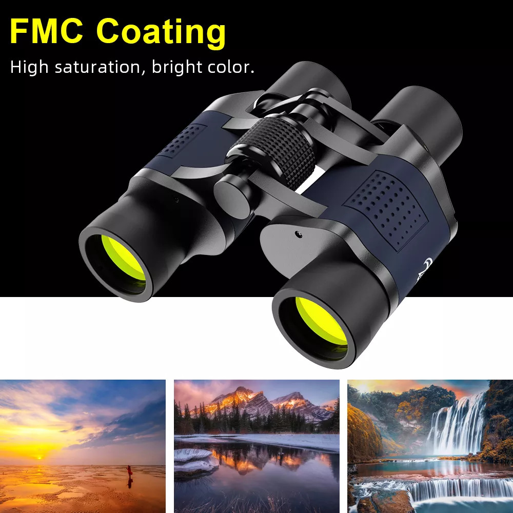 60x60 Night Vision Binoculars 10000M BAK4 Prism FMC Lens Outdoor Hunting