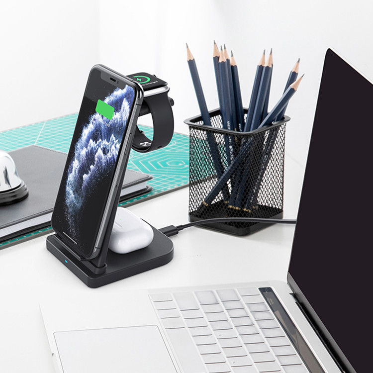 All In One Foldable Qi Wireless Charger 3 In 1 QI Wireless Charger Stand