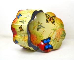 Quality Customized Flower Shaped Tin Container , Safe Food Storage Containers wholesale