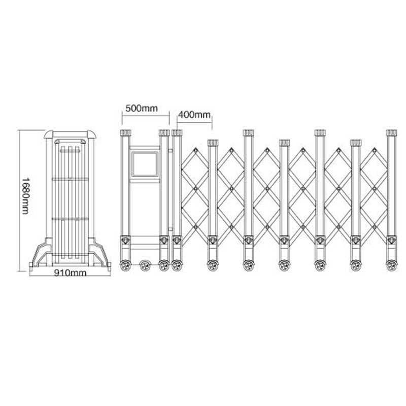 Waterproof Electric Retractable Door 1680mm Height Automatic Collapsible Gate