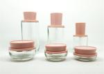 Skincare Glass Cosmetic Containers , Round Shape Cosmetic Bottles And Jars