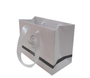 Quality Recyclable Custom Small Paper Bags , White Merchandise Bags Any Size Available wholesale