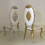 Modern Fashion Gold White Stainless Steel Banquet Chair Luxury Banquet Wedding