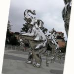 Outdoor Stainless Steel Metal Animal Sculptures , Garden Large Animal Sculptures