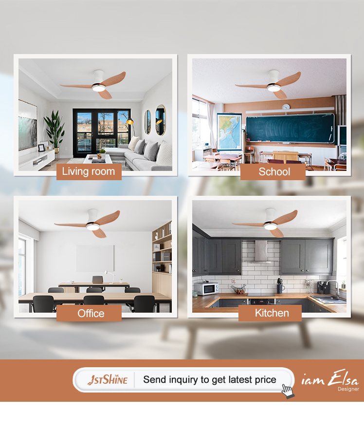 Smart Home High Speed ABS Ceiling Fan with 6 Speed Choice Remote Control Color LED