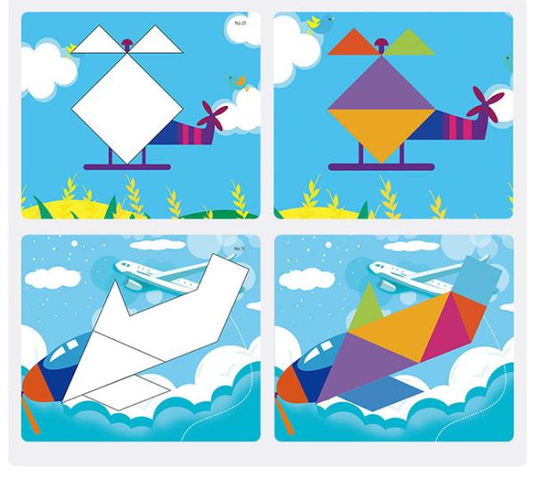 Travel EVA Games Preschool Educational Toys Geometric Cognition Tangram Puzzles