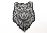 Large Clothing Embroidery Patches Heat Seal Wolf Logo Diameter 9 Inches