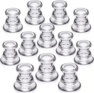 Quality Clear Glass Candlestick Holders 4 Taper For Wedding Decoration And Dinning wholesale