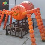 Customizable Fiberglass Animatronic Halloween Pumpkin Spider For Halloween