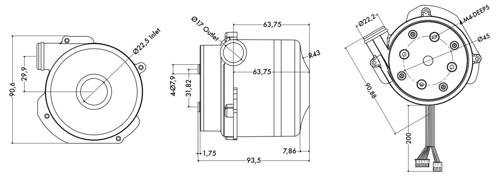Centrifugal 24V Brushless DC Blower High Pressure Air Blower For Packing Machine