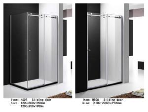 Quality Tempered Glass Shower Door Enclosures With Top Roller One Side Sliding Door wholesale