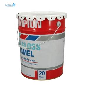 Quality White 20L Metal Paint Bucket 5 Gallon Metal Tin Pail With Lock Ring Rubber Gasket wholesale