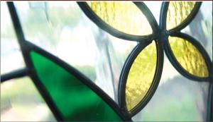 Quality new design patina caming inlaid glass wholesale