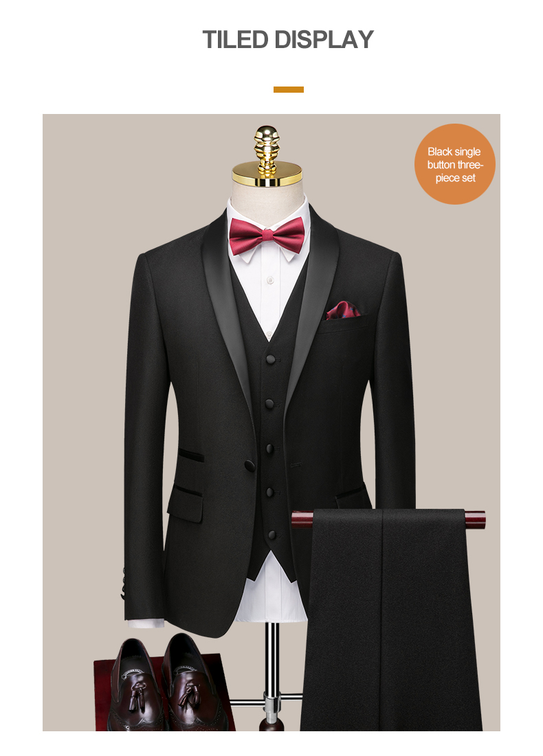 Customized Logo Printing Groom's Suit Slim Business Casual Green Fruit Collar Jacket