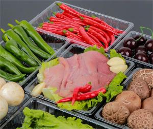 Quality OEM ODM Square Disposable 14*14*2cm Plastic Meat Packaging wholesale